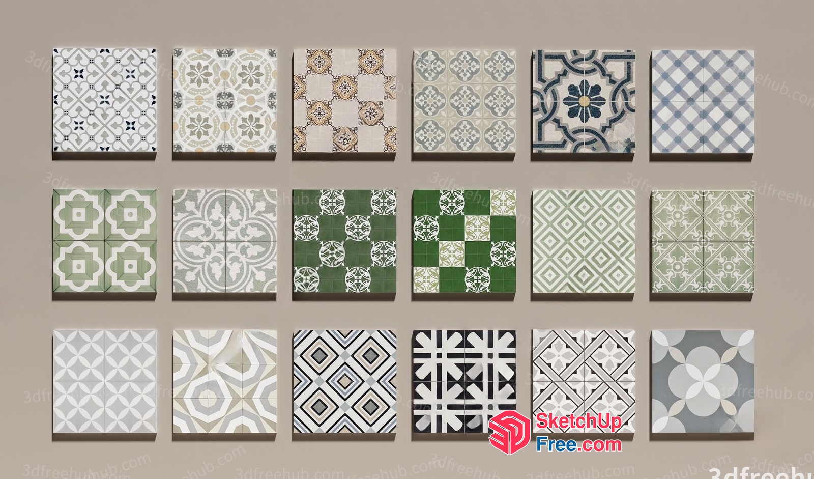 Colorful Tile Designs 3D SketchUp File