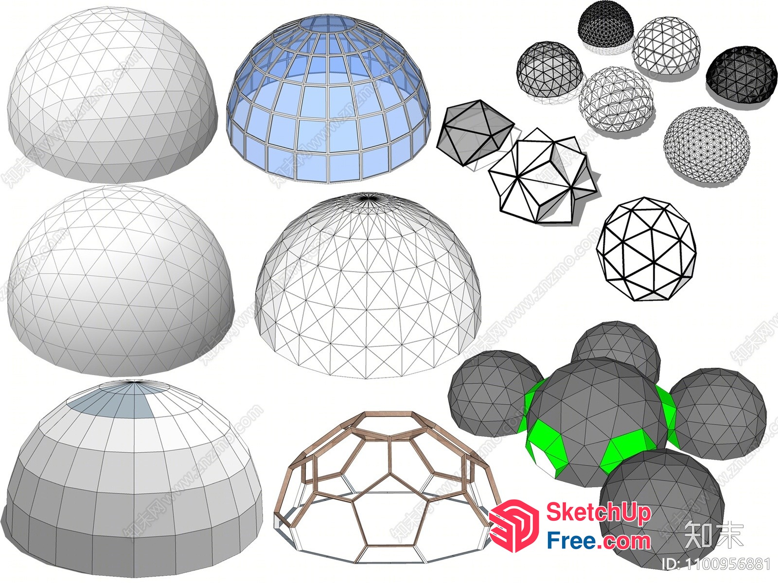 3D Geometric Dome Designs 3D SketchUp File