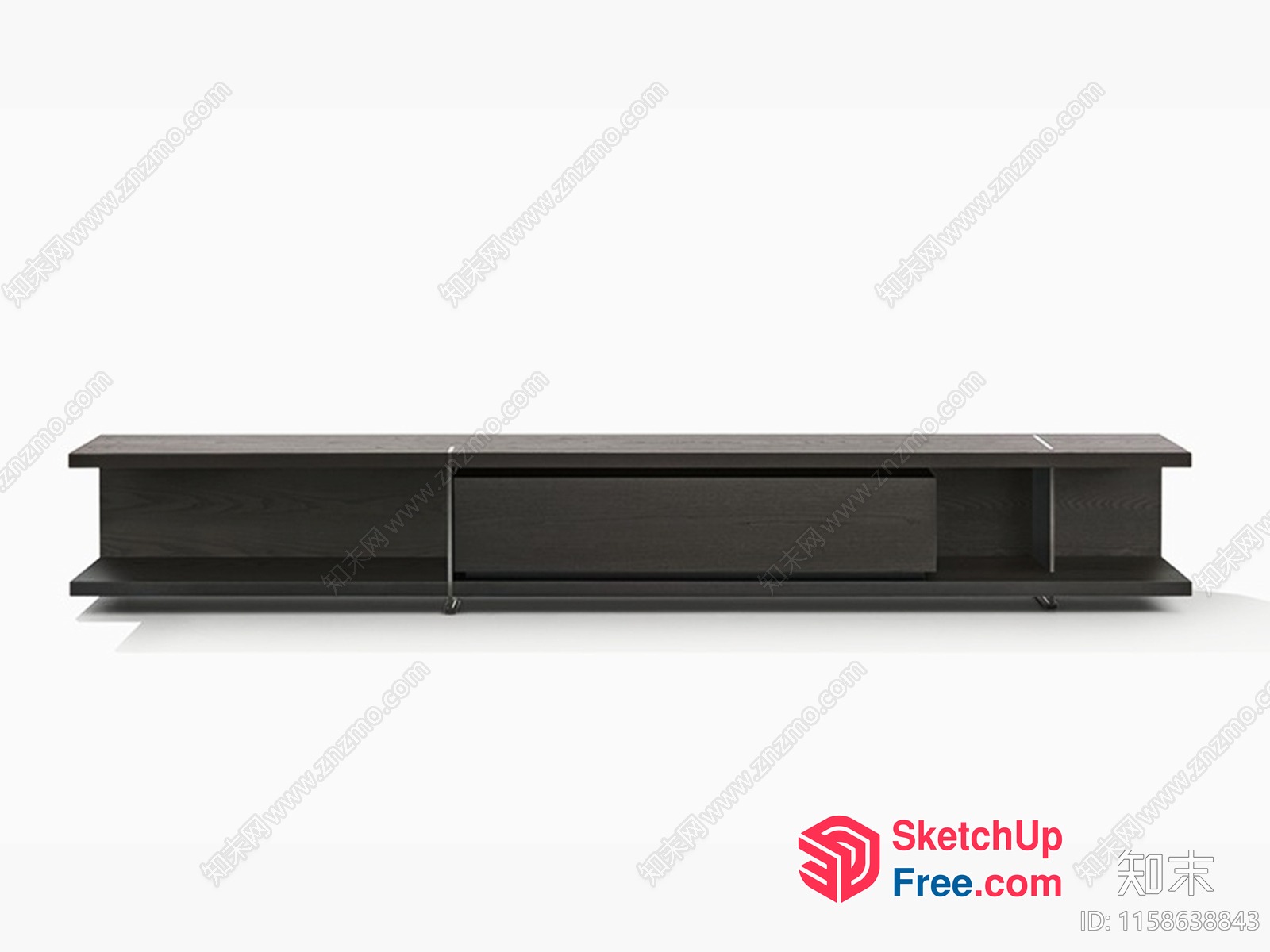 Minimalist Dark Wood Tv Stand With Modern Style 3D SketchUp File