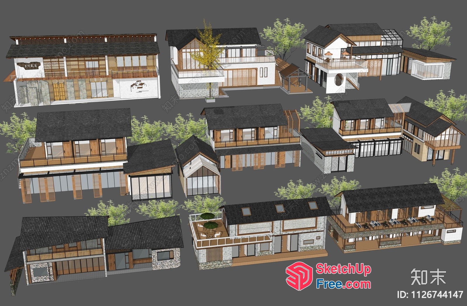 Exterior Villa Decorations 3D SketchUp File