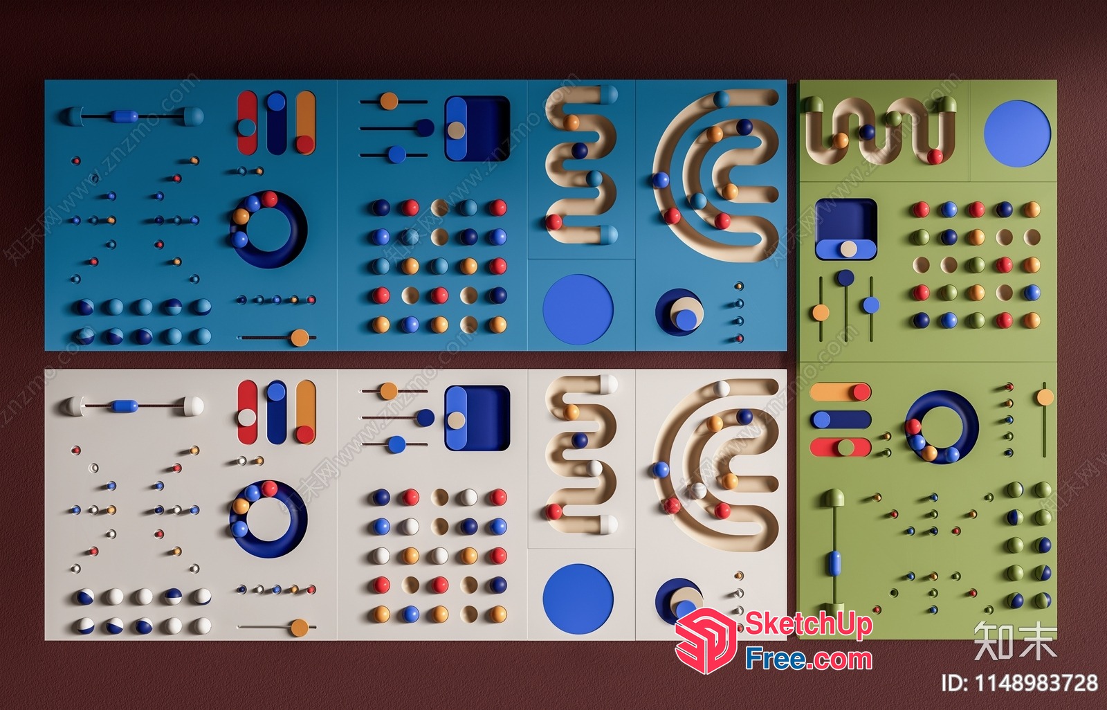 Colorful 3D Artwork Mosaic 3D SketchUp File