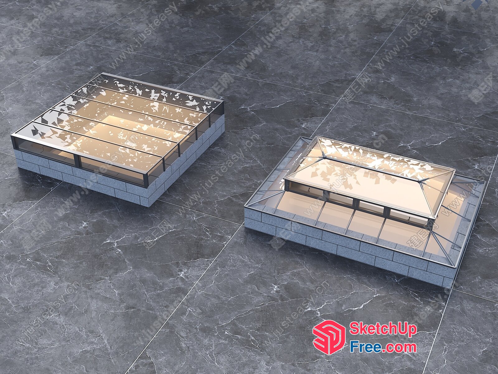 Modern Glass Roof Synthesis With Elegant Design 3D SketchUp File