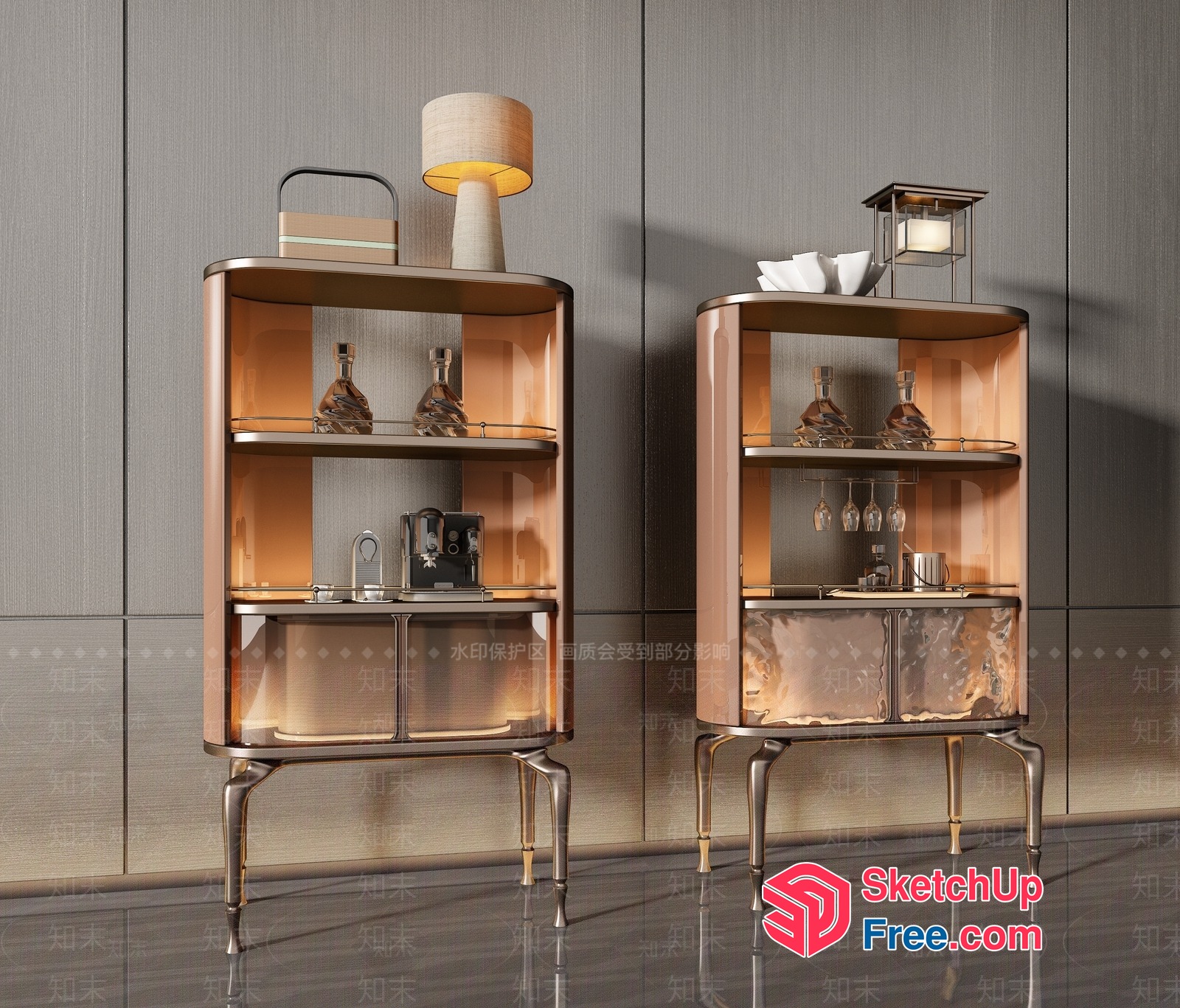 Modern Luxury Bar Cabinet 3D SketchUp File