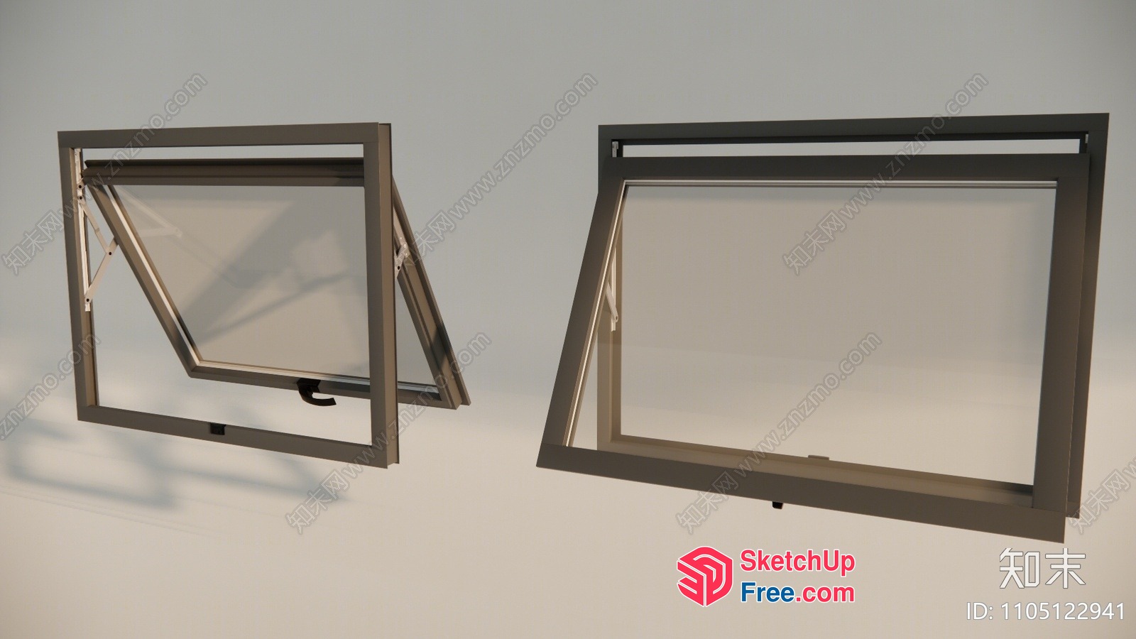Modern Window Frames With Glass Panels 3D SketchUp File