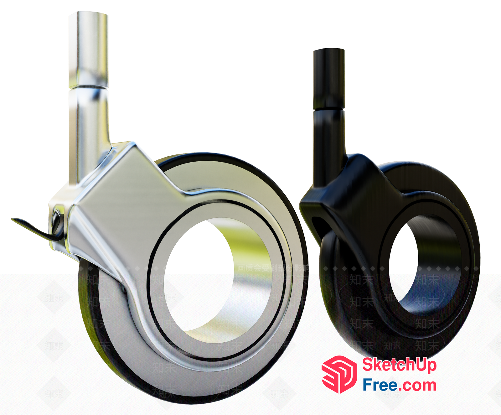 Industrial Style Ring-Shaped Metal And Plastic Furniture Pieces 3D SketchUp File