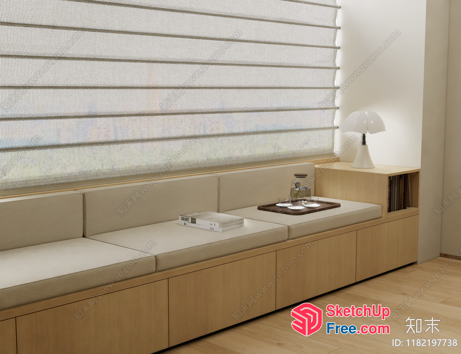 Modern Minimalist Window Bench With Storage 3D SketchUp File
