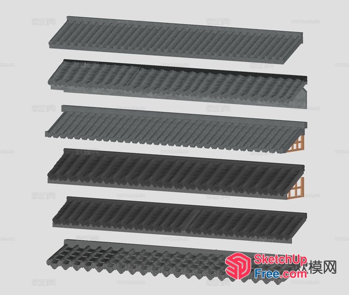 Decorative Roofing Tiles 3D SketchUp File