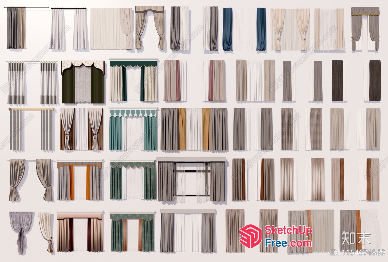 Curtain And Window Treatments Collection 3D SketchUp File