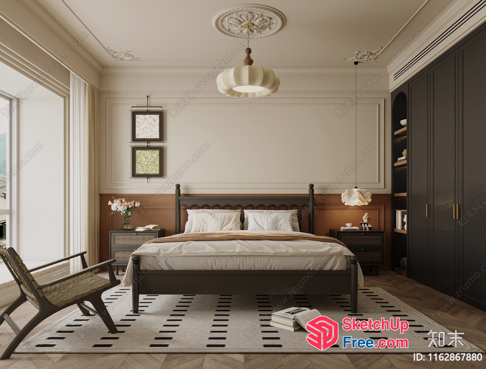 Classic European-Style Bedroom With Cozy Ambiance 3D SketchUp File