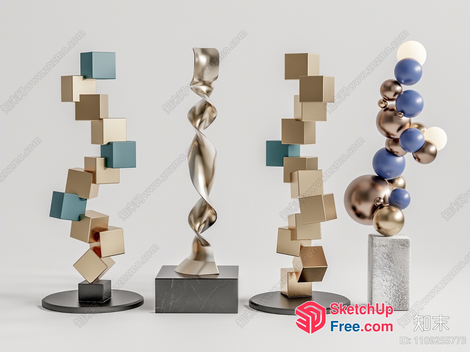 Modern 3D Art Sculptures 3D SketchUp File