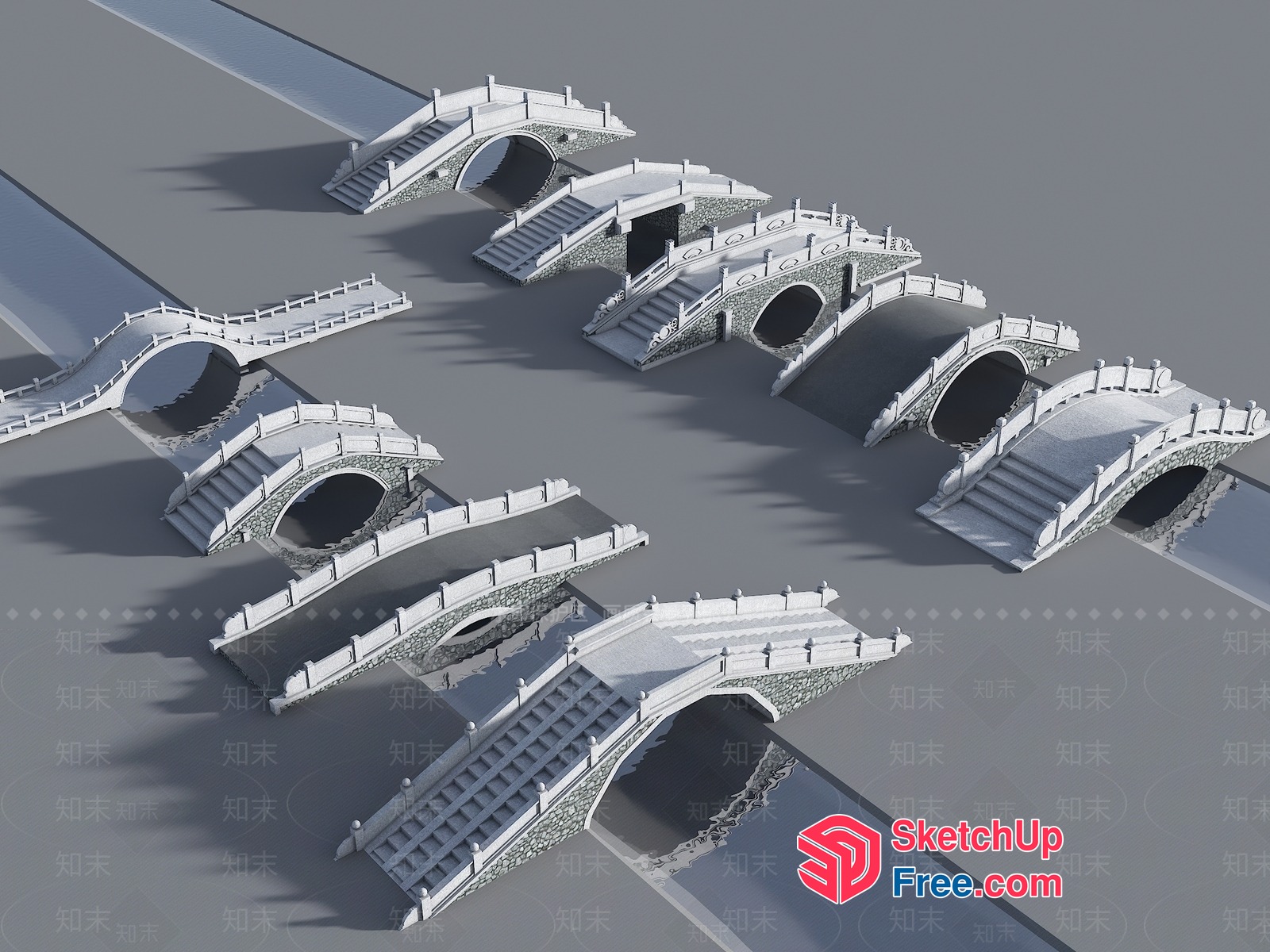 Chinese Bridge Designs 3D SketchUp File