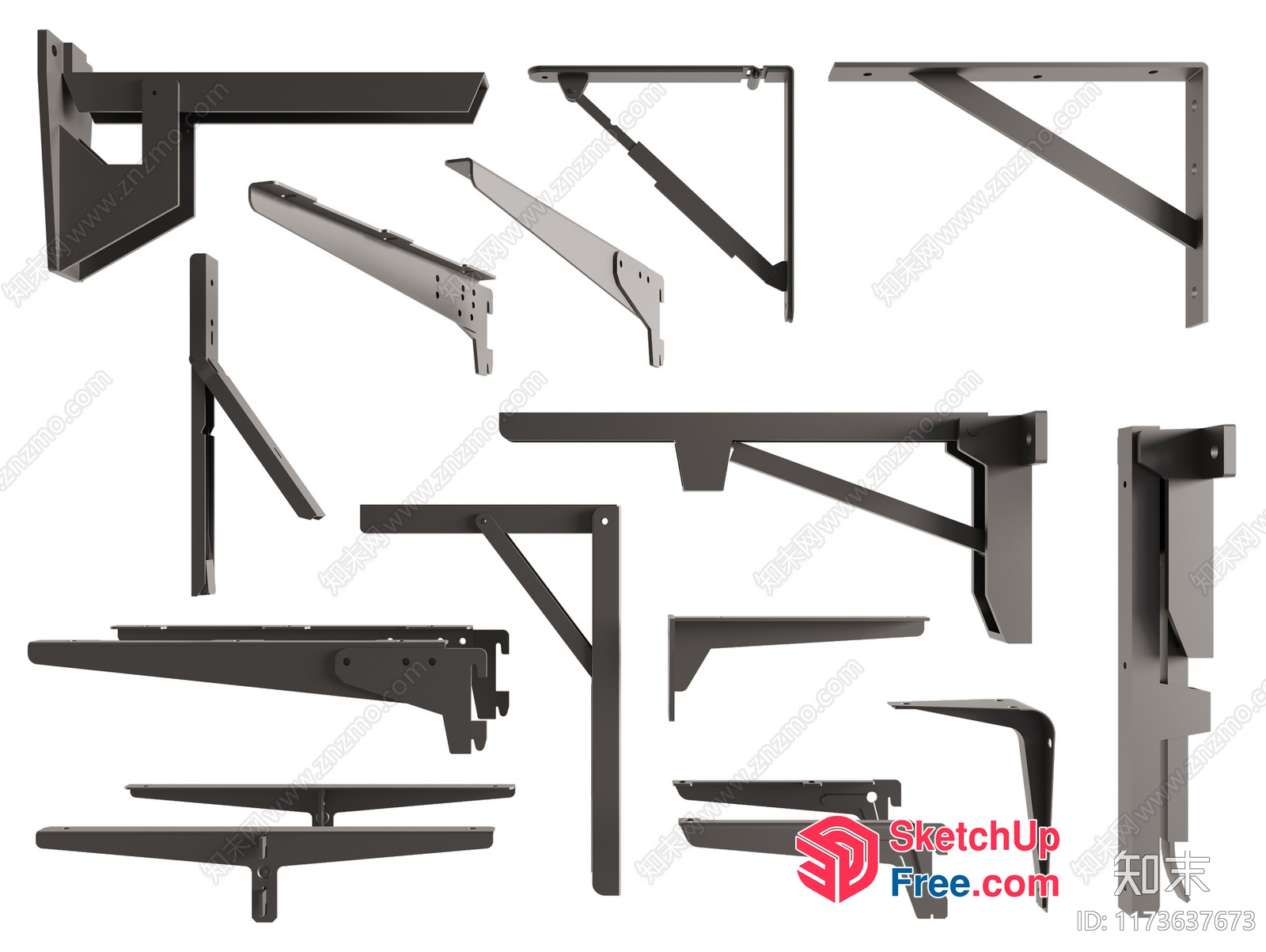 Metal Shelf Brackets Collection 3D SketchUp File