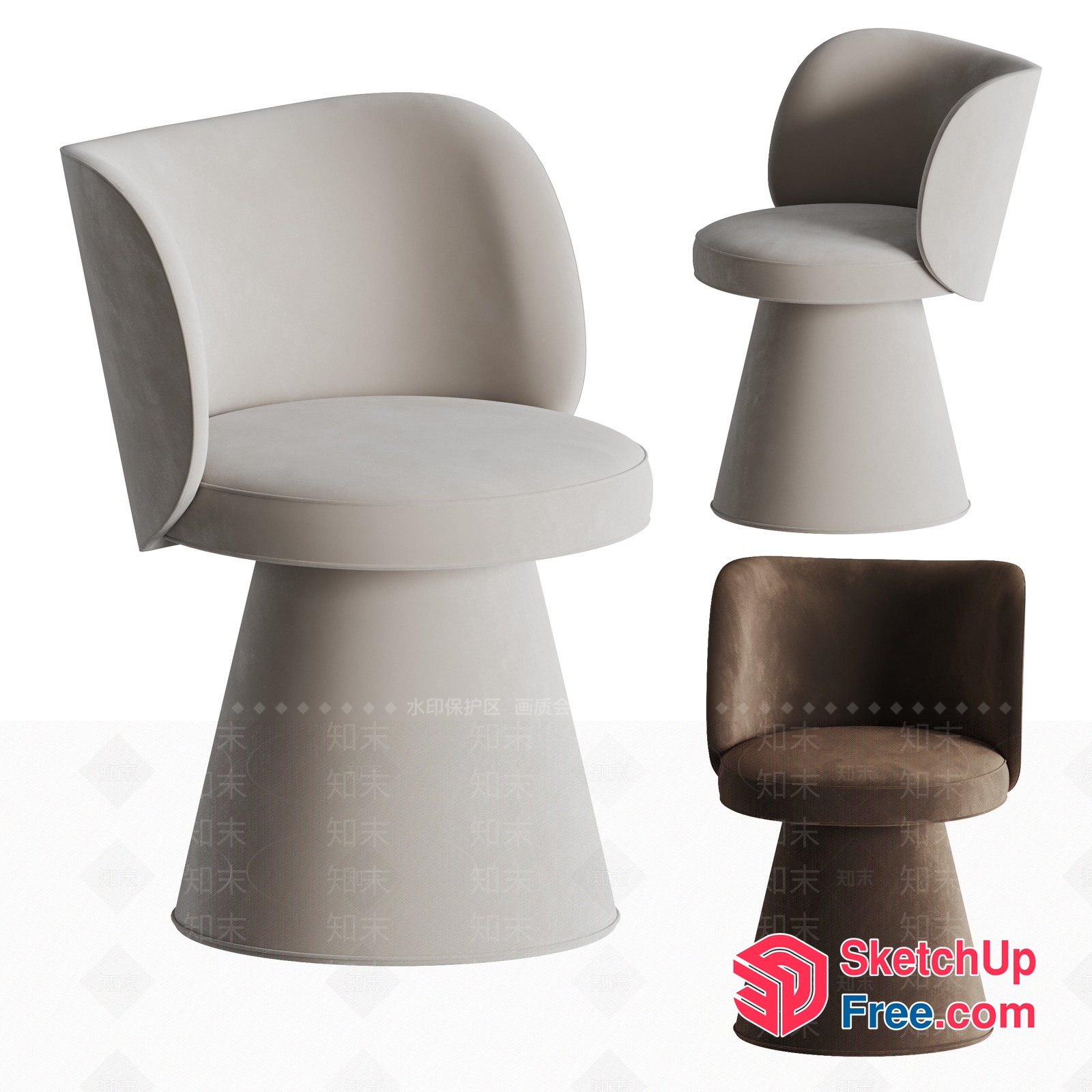 Modern Minimalist Swivel Chairs 3D SketchUp File