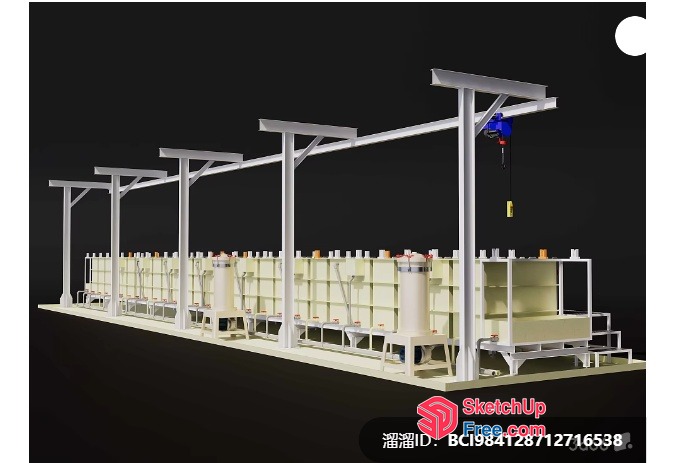 3D Model Of A Large Industrial Structure With Multiple Poles And Shelves 3D SketchUp File