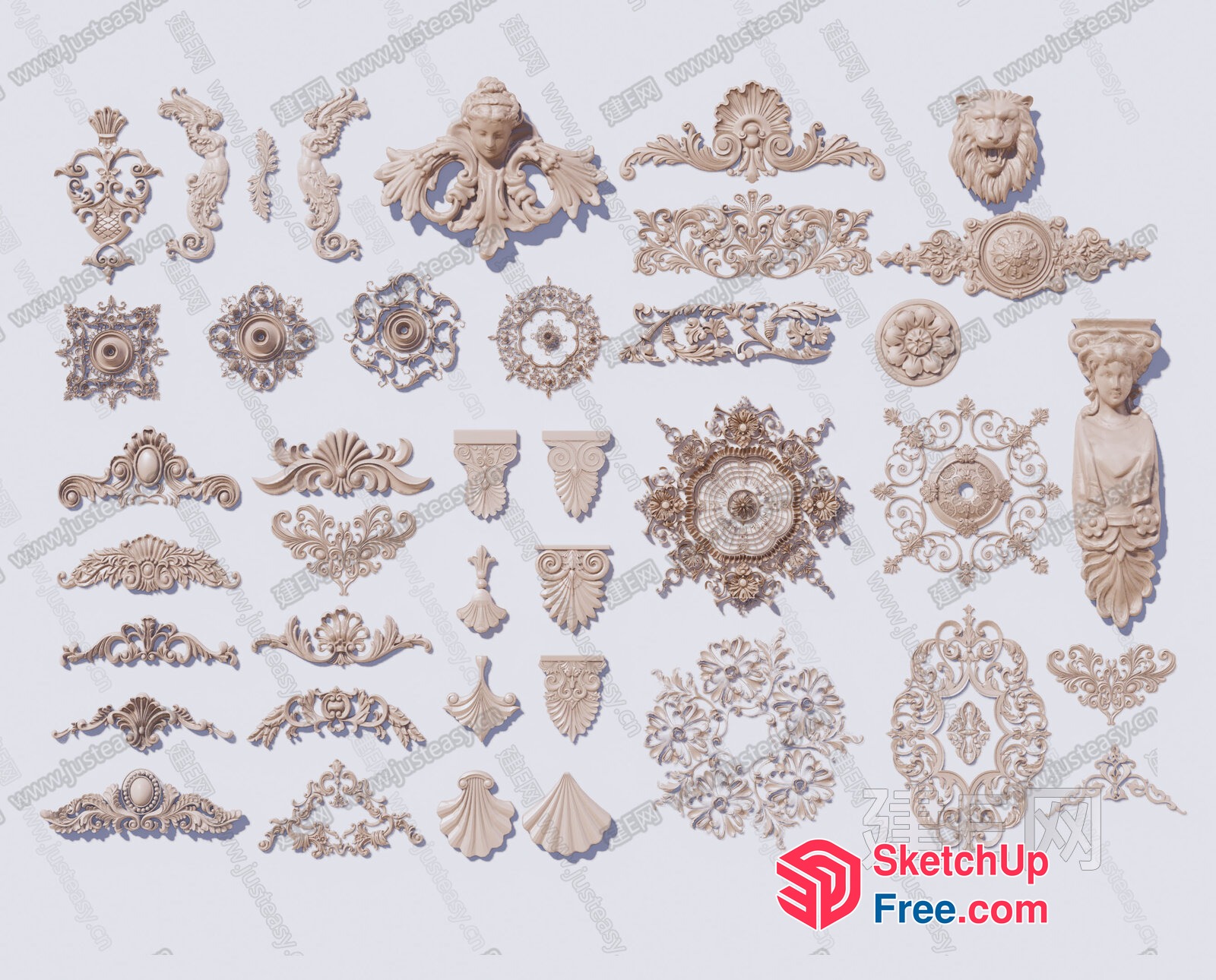 Intricate Ornate Decorative Elements 3D SketchUp File