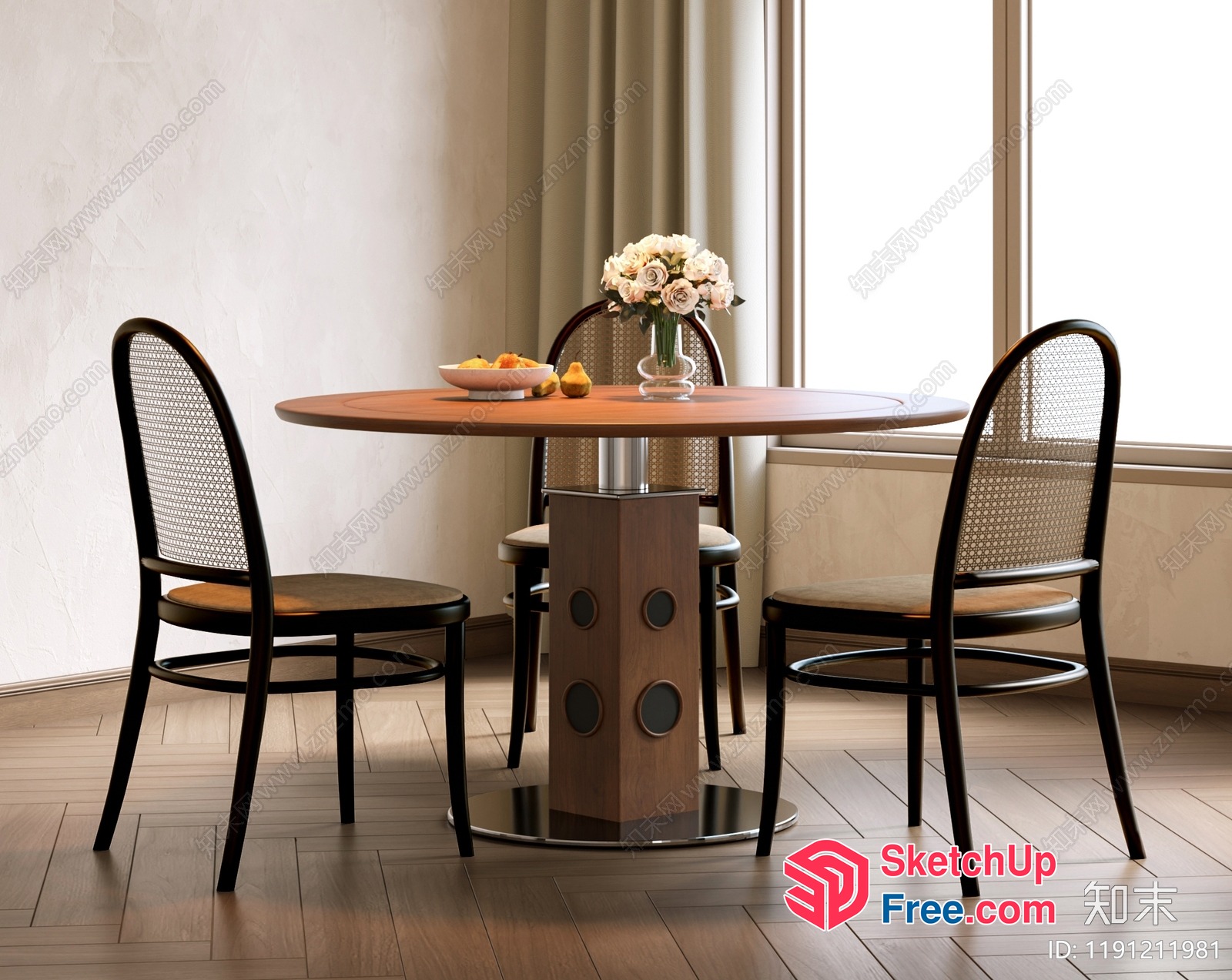 Elegant Dining Room With Modern Furniture 3D SketchUp File