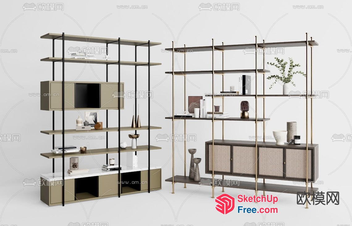 Modern Shelving Units For Storage And Display 3D SketchUp File
