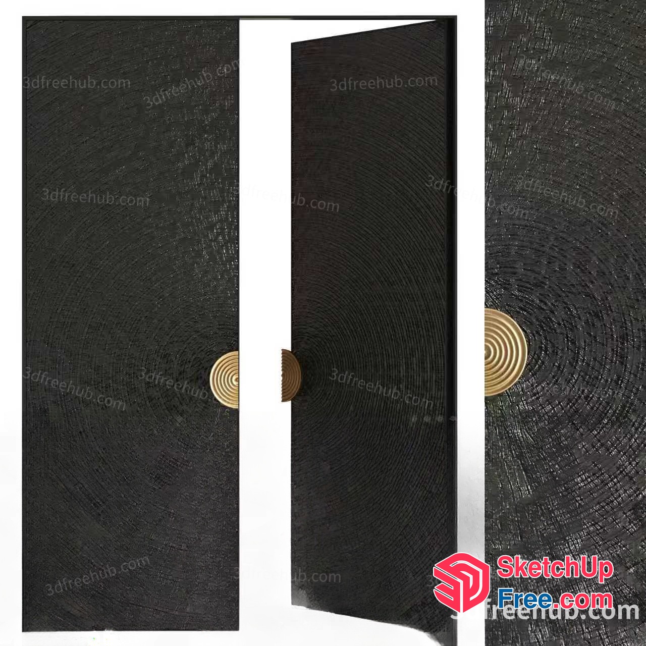 Elegant Spiral Patterned Door And Door Frame 3D SketchUp File