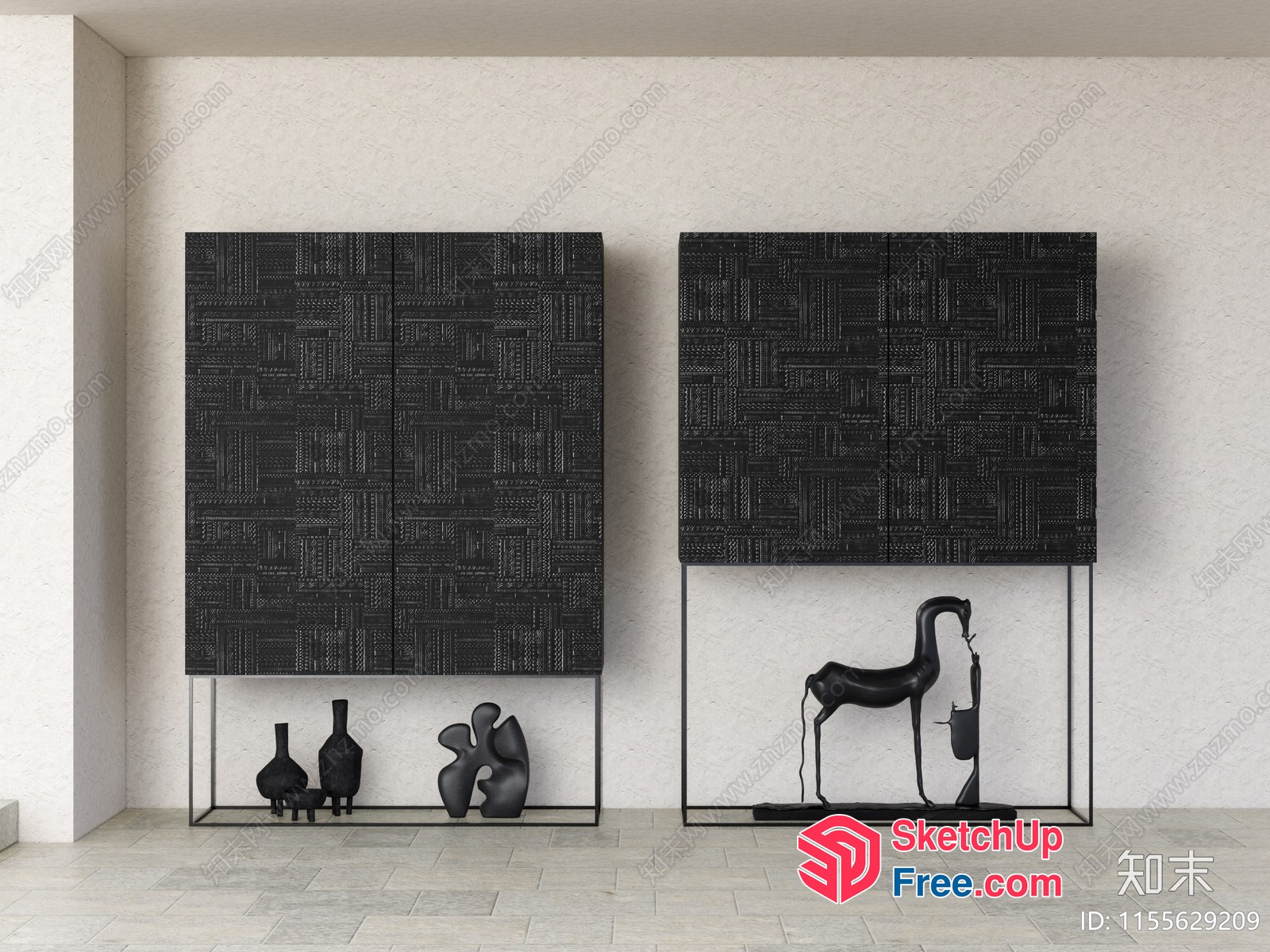 Elegant Modern Art Display Furniture 3D SketchUp File