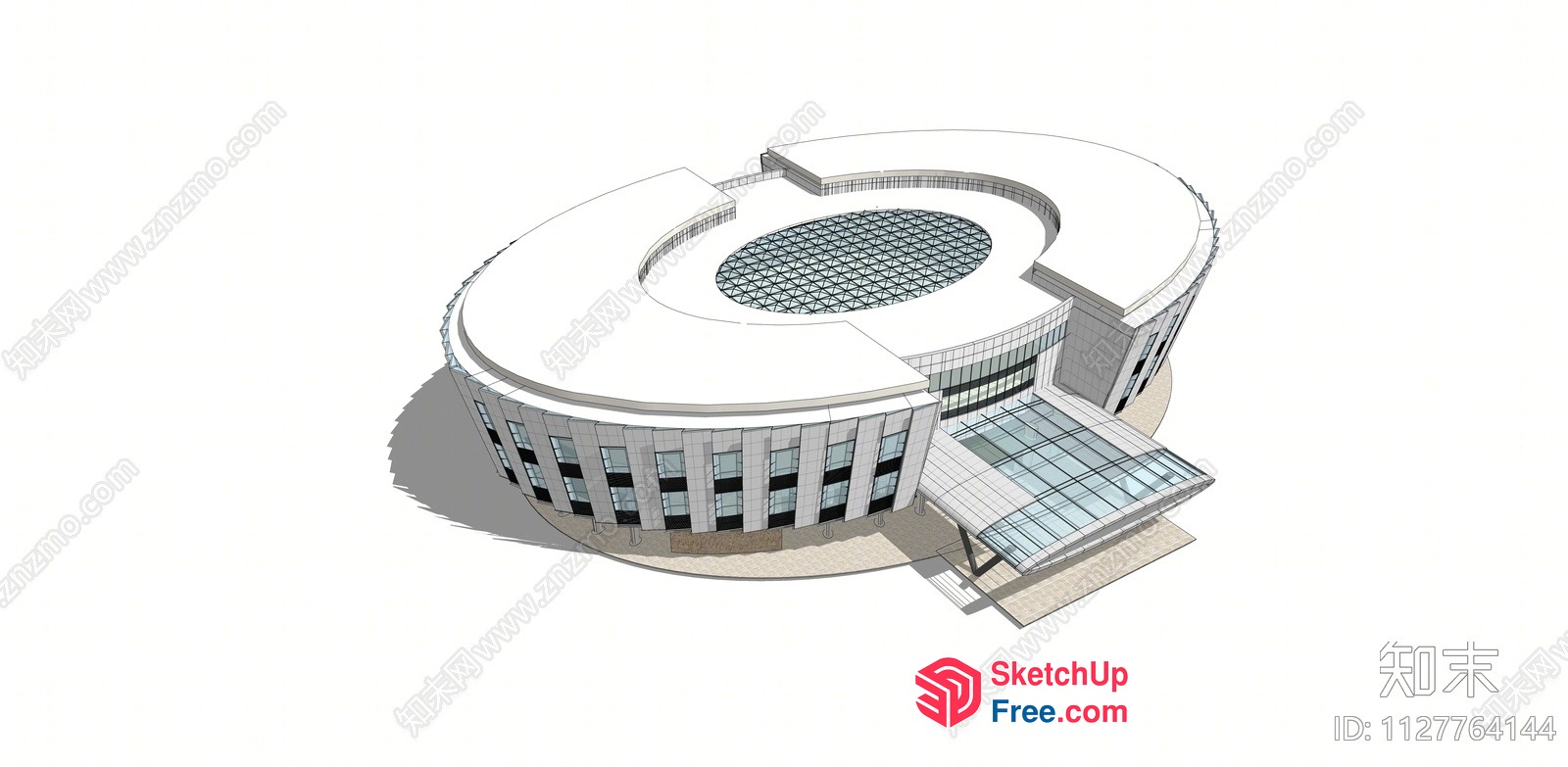 Modern Commercial Building Exterior 3D SketchUp File