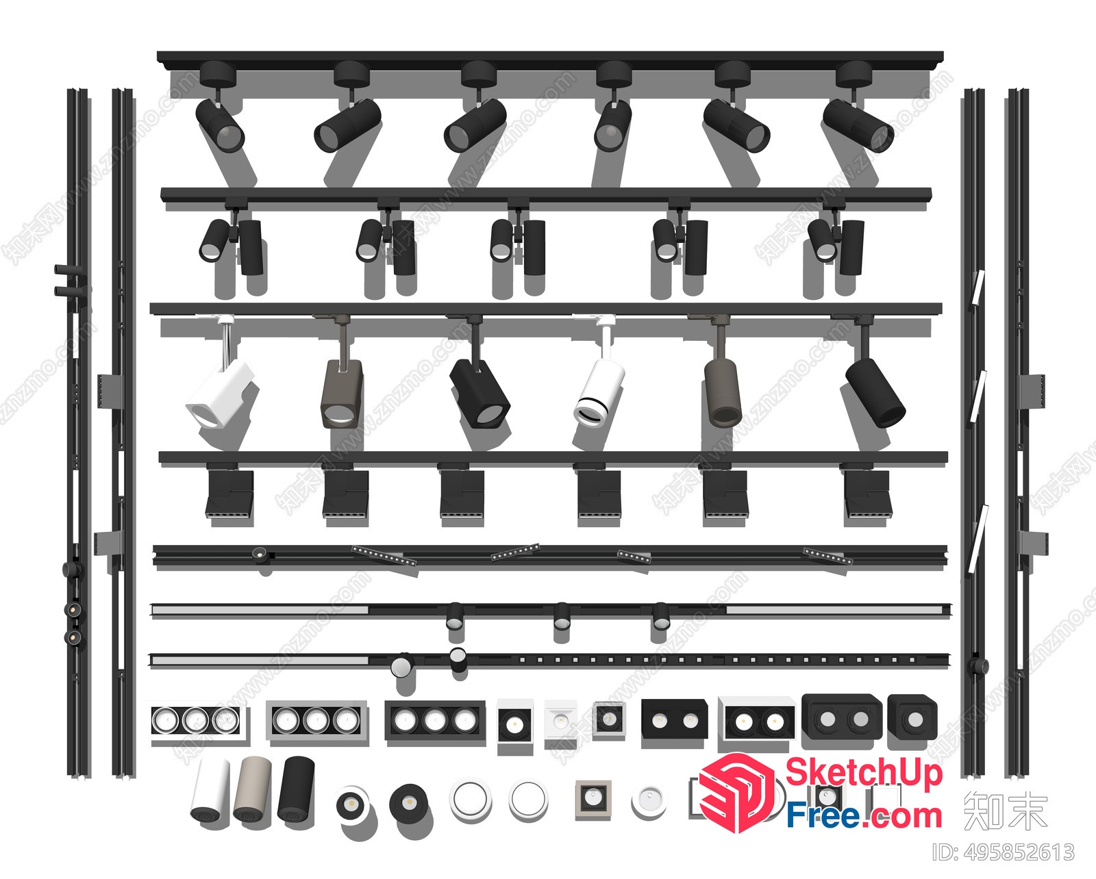 Track Lighting Fixtures For Various Lighting Tasks 3D SketchUp File