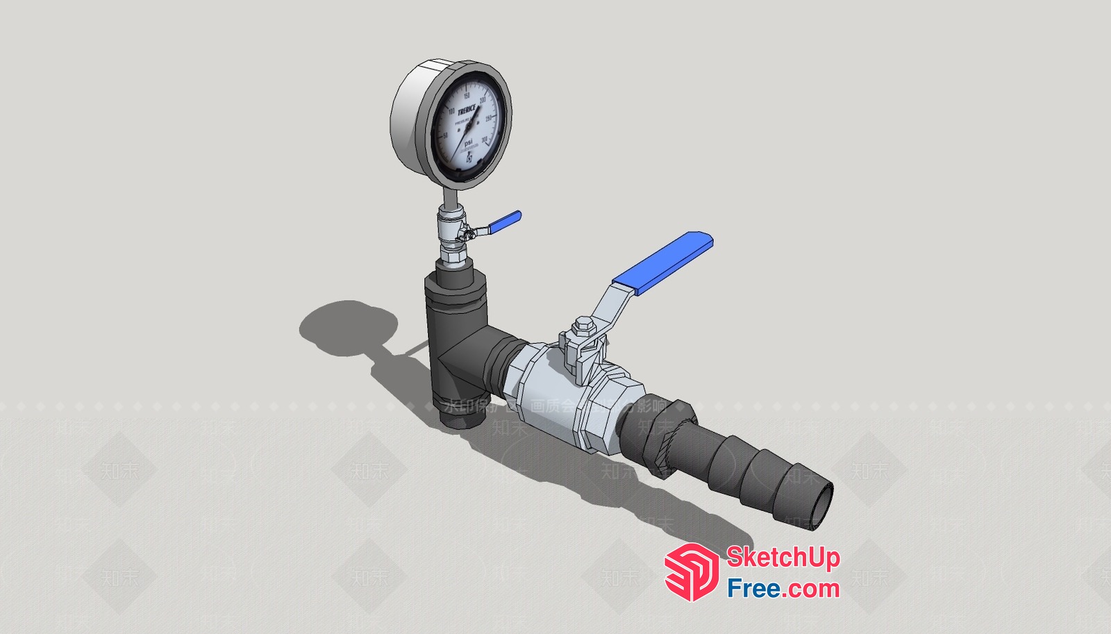 Pressure Gauge And Valve System 3D SketchUp File