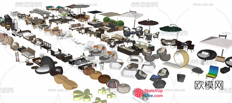 Outdoor Furniture Collection 3D SketchUp File