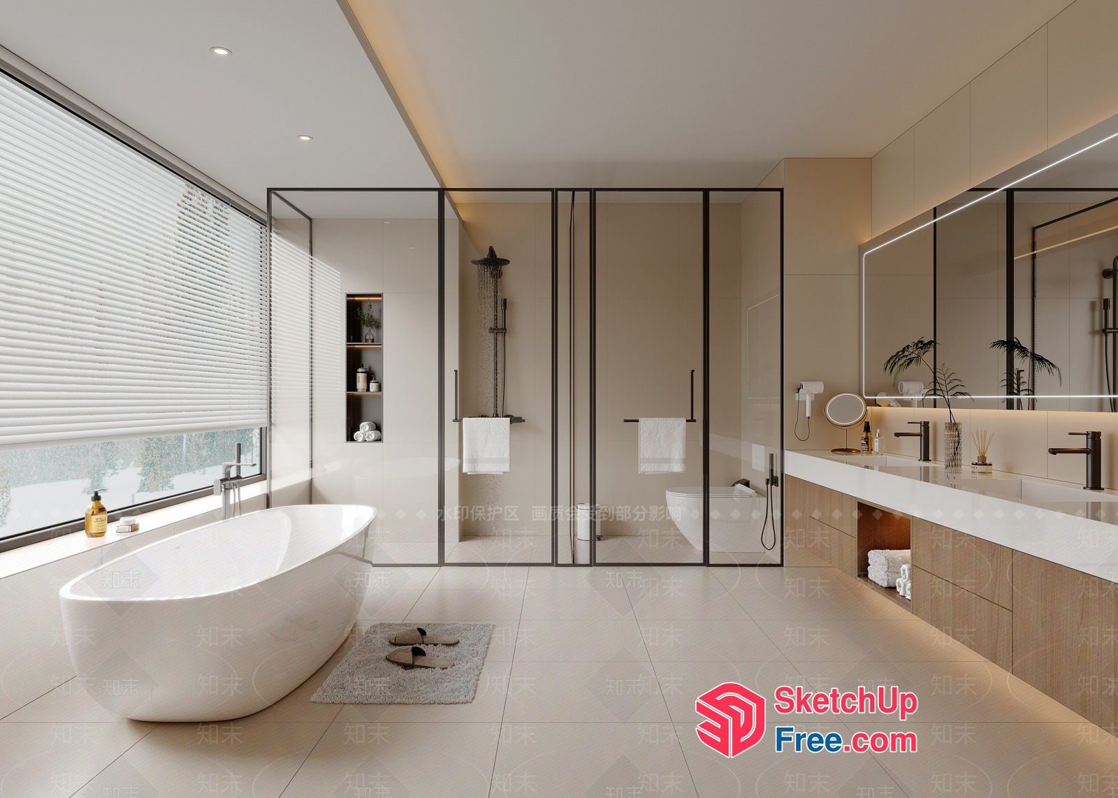 Modern Minimalist Bathroom Interior 3D SketchUp File