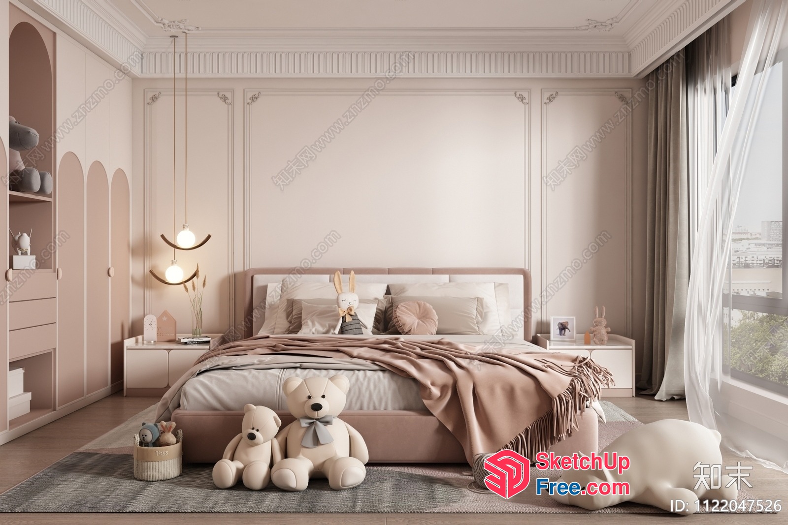 Elegant And Cozy Modern Bedroom Interior 3D SketchUp File