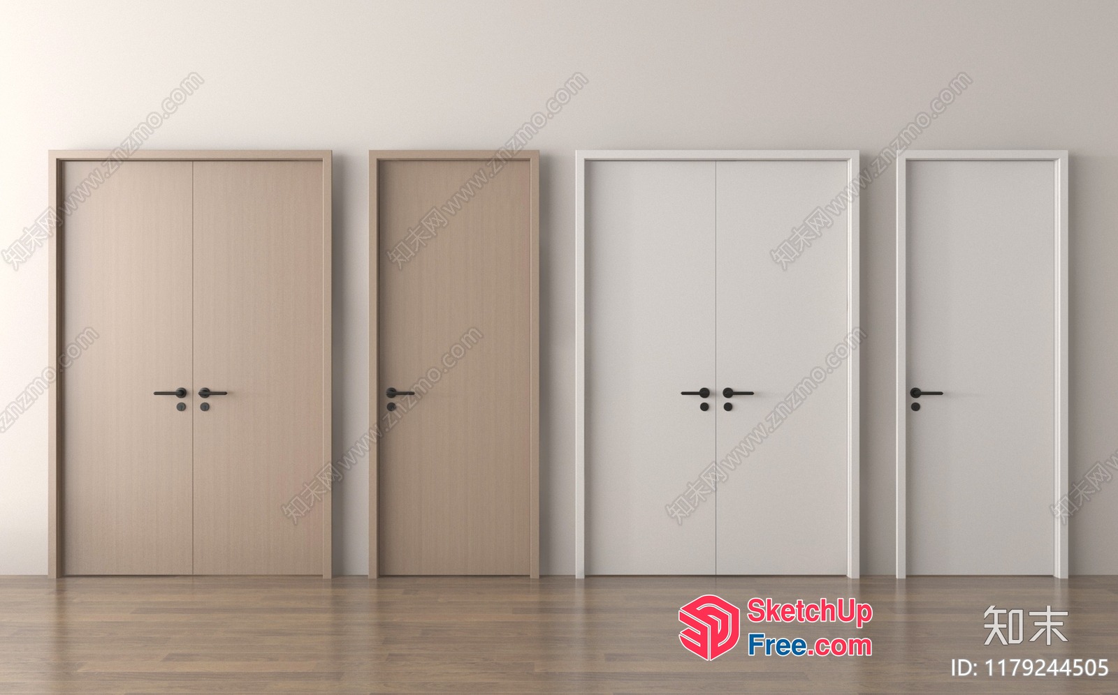 Four Doors In A Row 3D SketchUp File