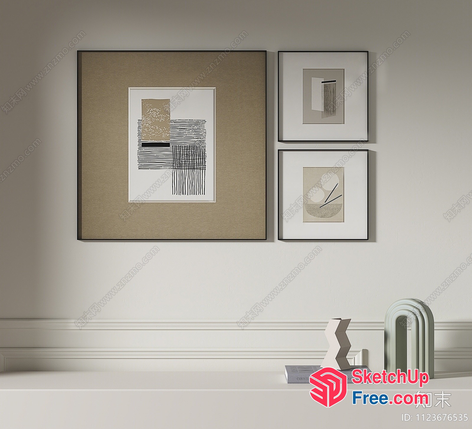 Minimalist Modern Abstract Artwork Collection 3D SketchUp File