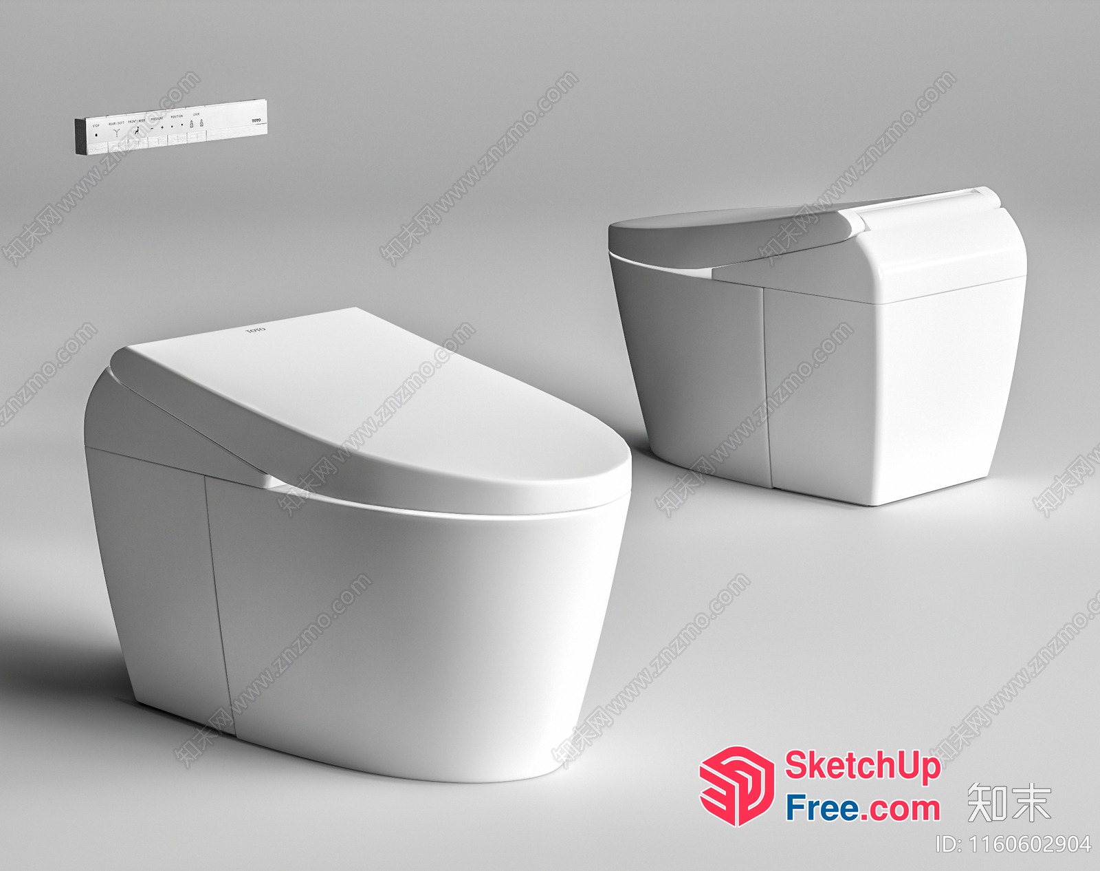 Modern White Toilet And Sink Set 3D SketchUp File