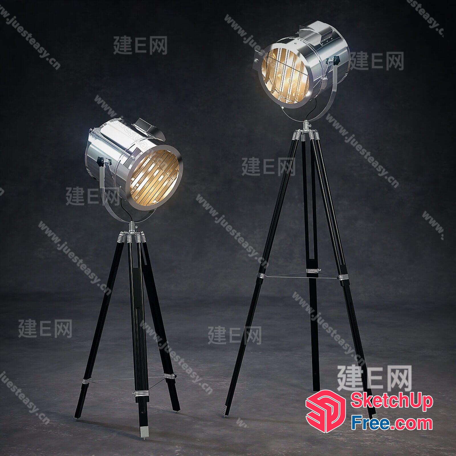 Modern Industrial Style Floor Lamps 3D SketchUp File