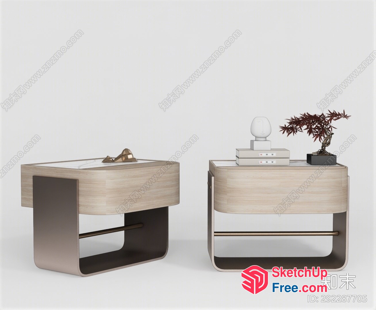 Modern Minimalist Wooden Side Tables 3D SketchUp File