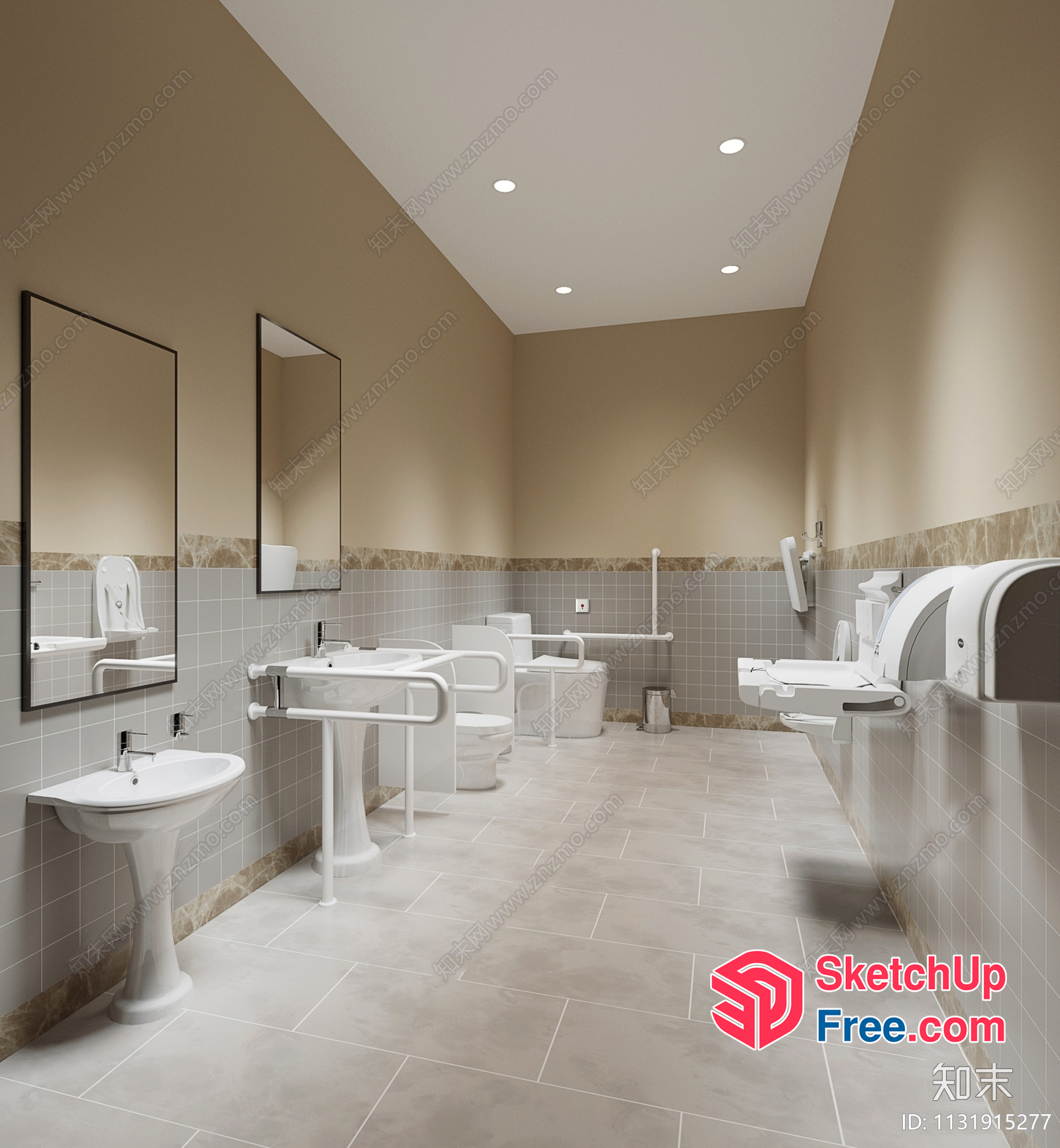 Modern Bathroom With Classic Design Elements 3D SketchUp File