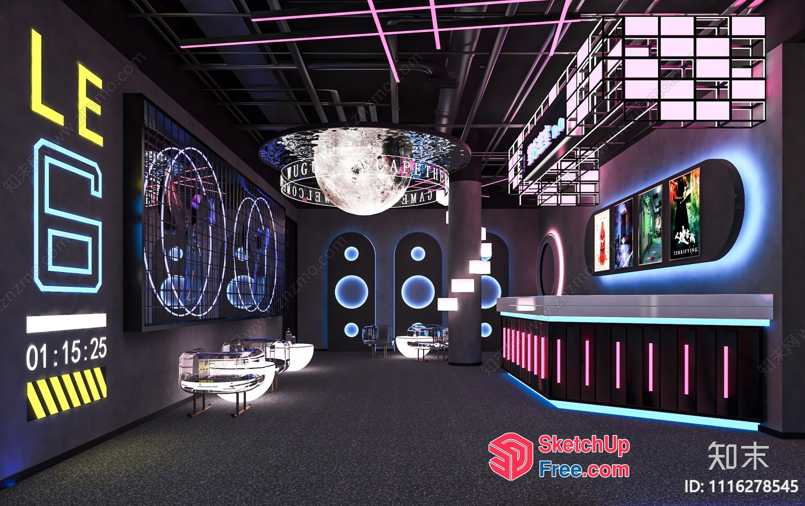 Futuristic Space-Themed Interior 3D SketchUp File