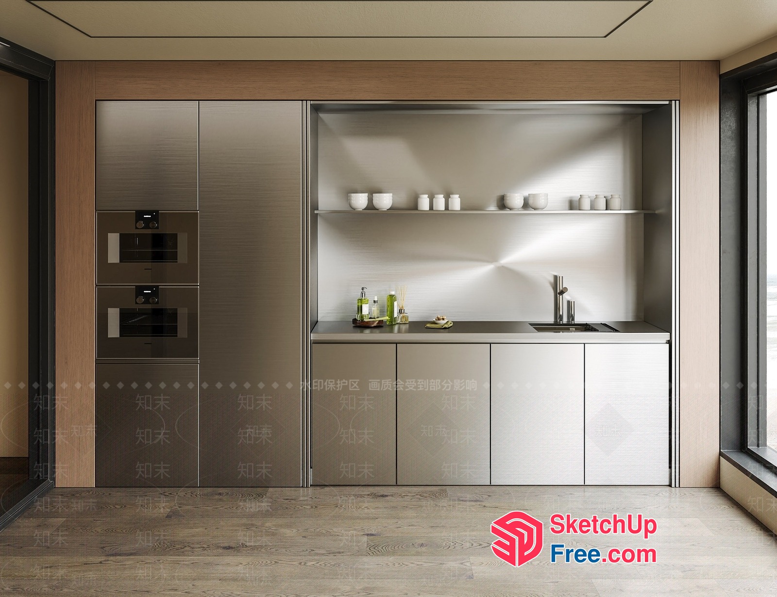 Modern Minimalist Kitchen Interior Design 3D SketchUp File