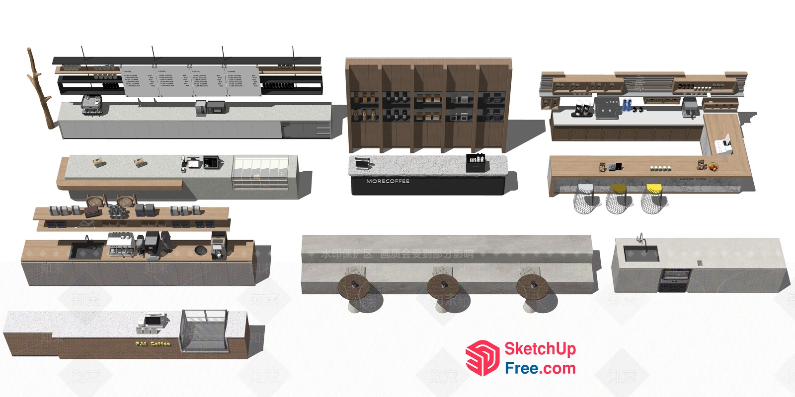 Modern Commercial Interior Design Rendering 3D SketchUp File