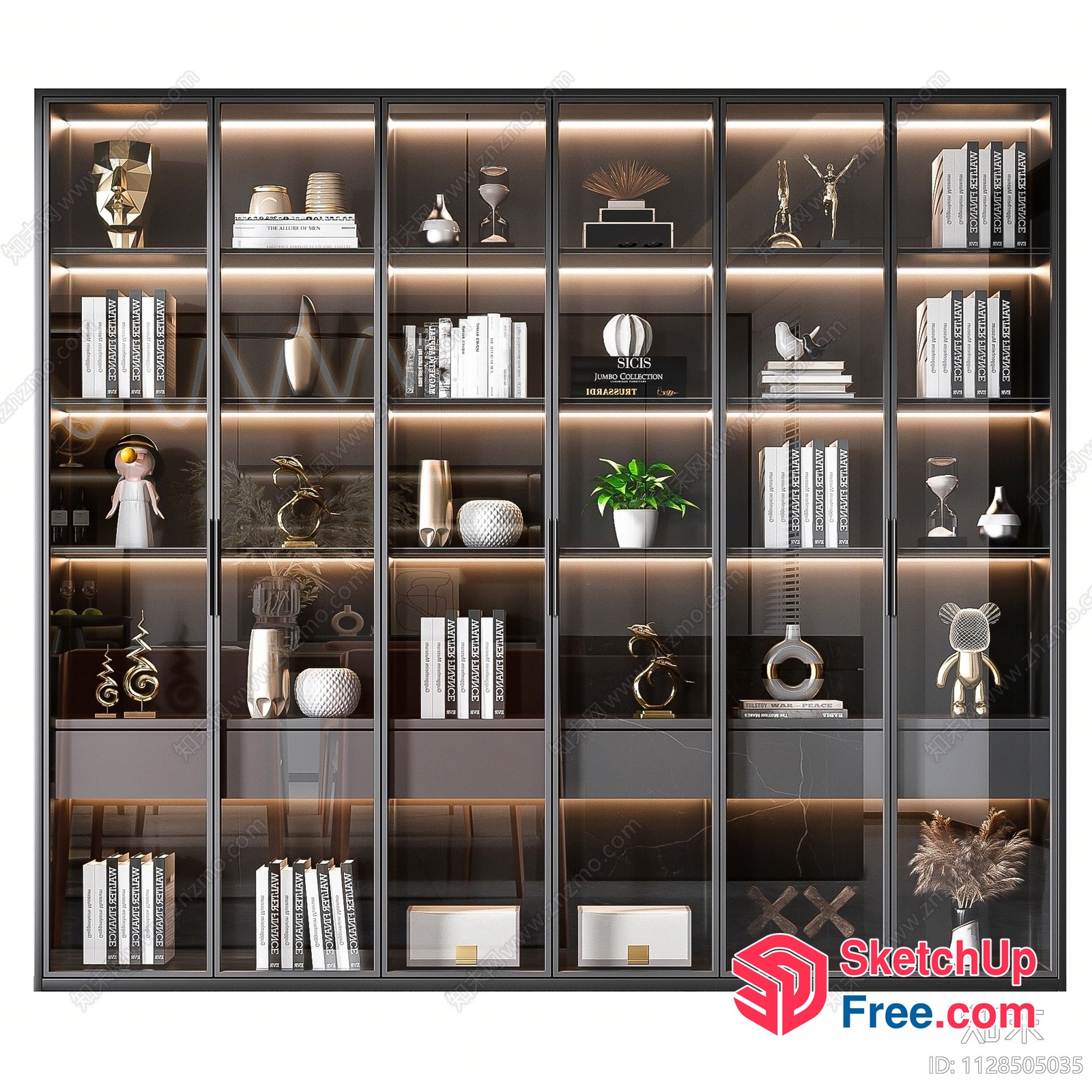 Luxurious Modern Decorative Shelf Collection 3D SketchUp File