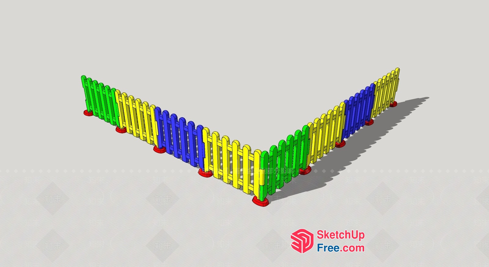 Colorful Picket Fence 3D SketchUp File