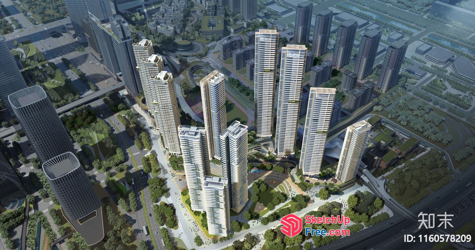 Modern Urban Cityscape 3D SketchUp File