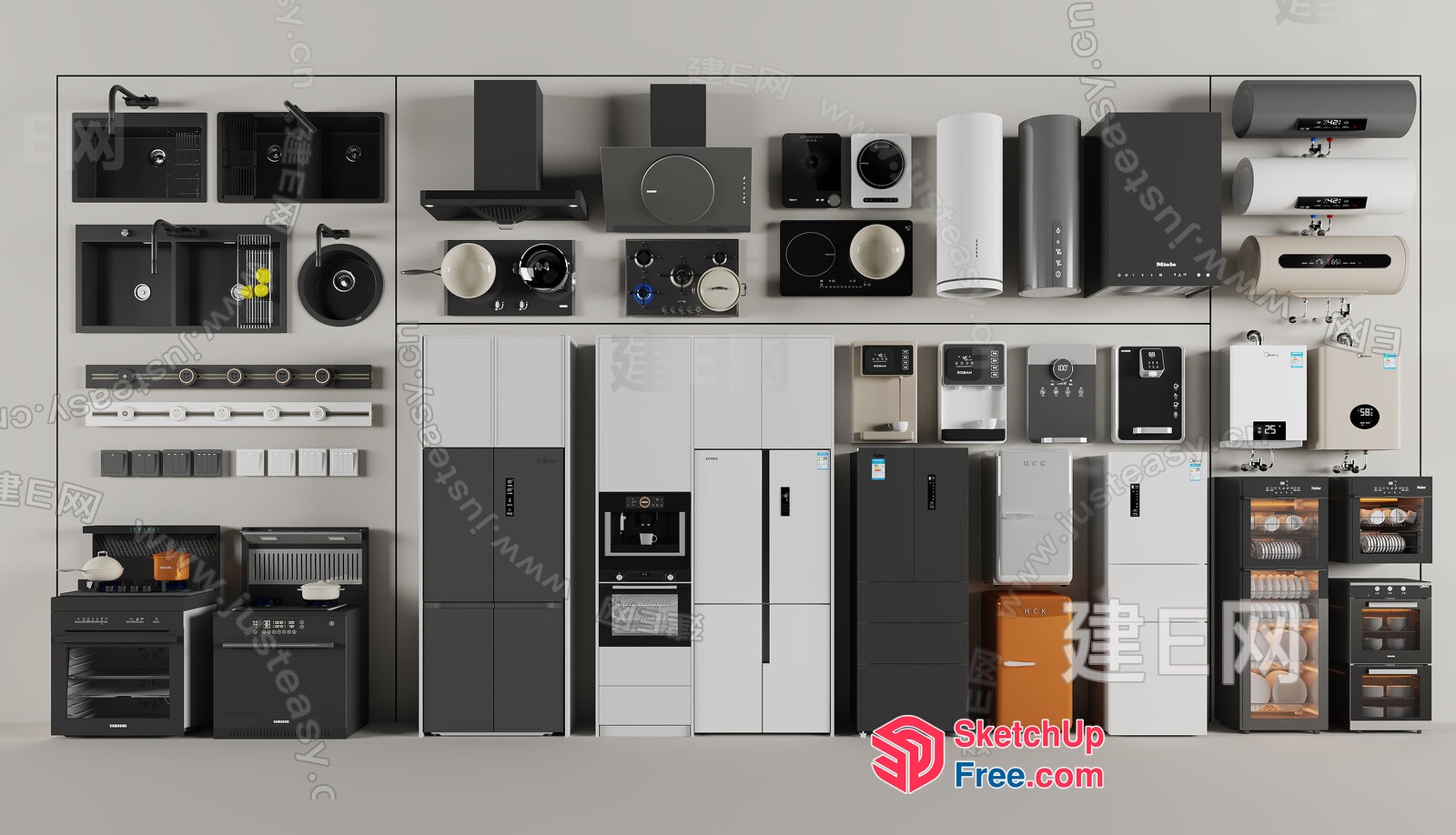 Modern Kitchen And Appliances Display 3D SketchUp File