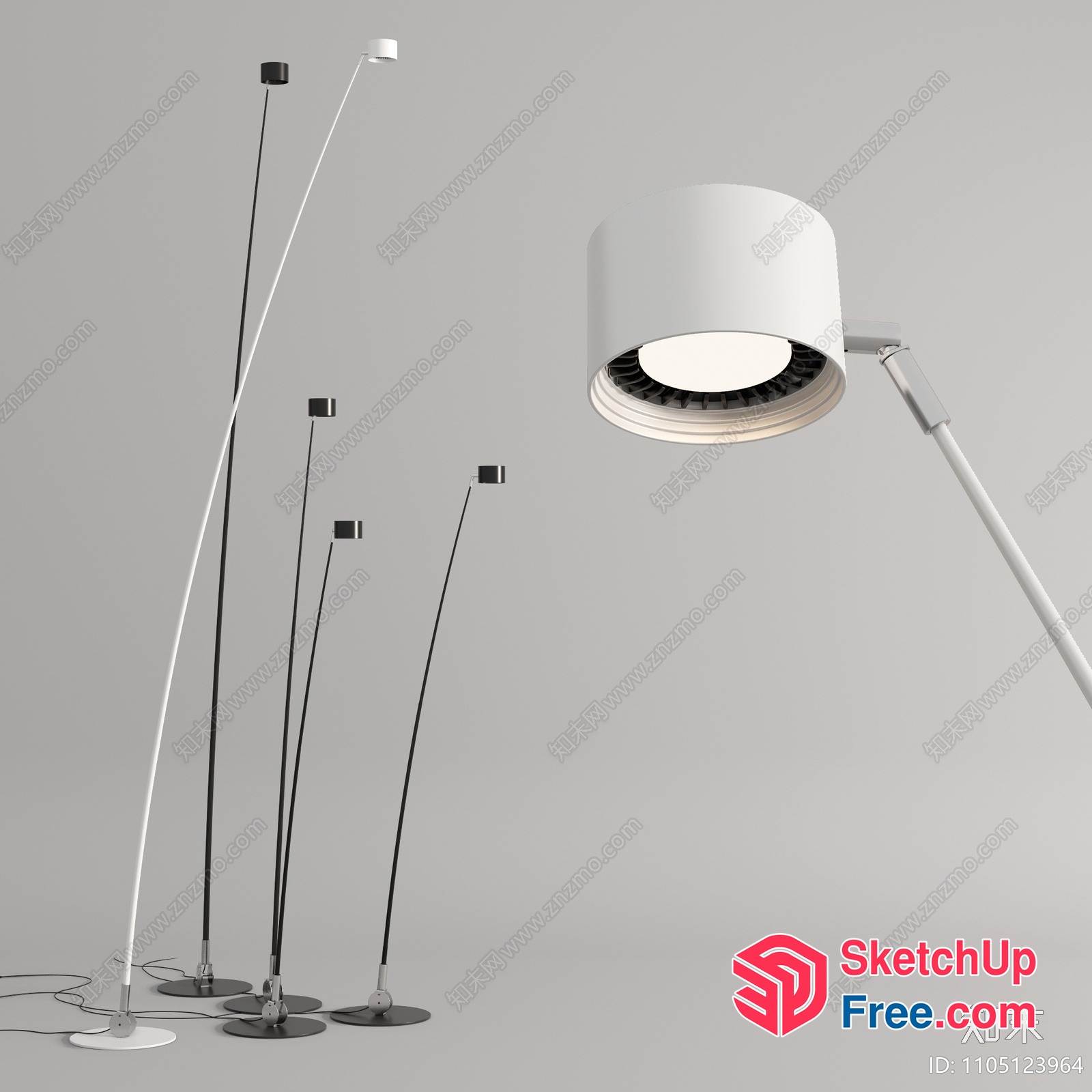Modern Minimalist Floor Lamps 3D SketchUp File