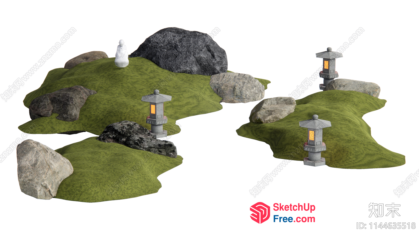 Serene Japanese Landscape 3D SketchUp File