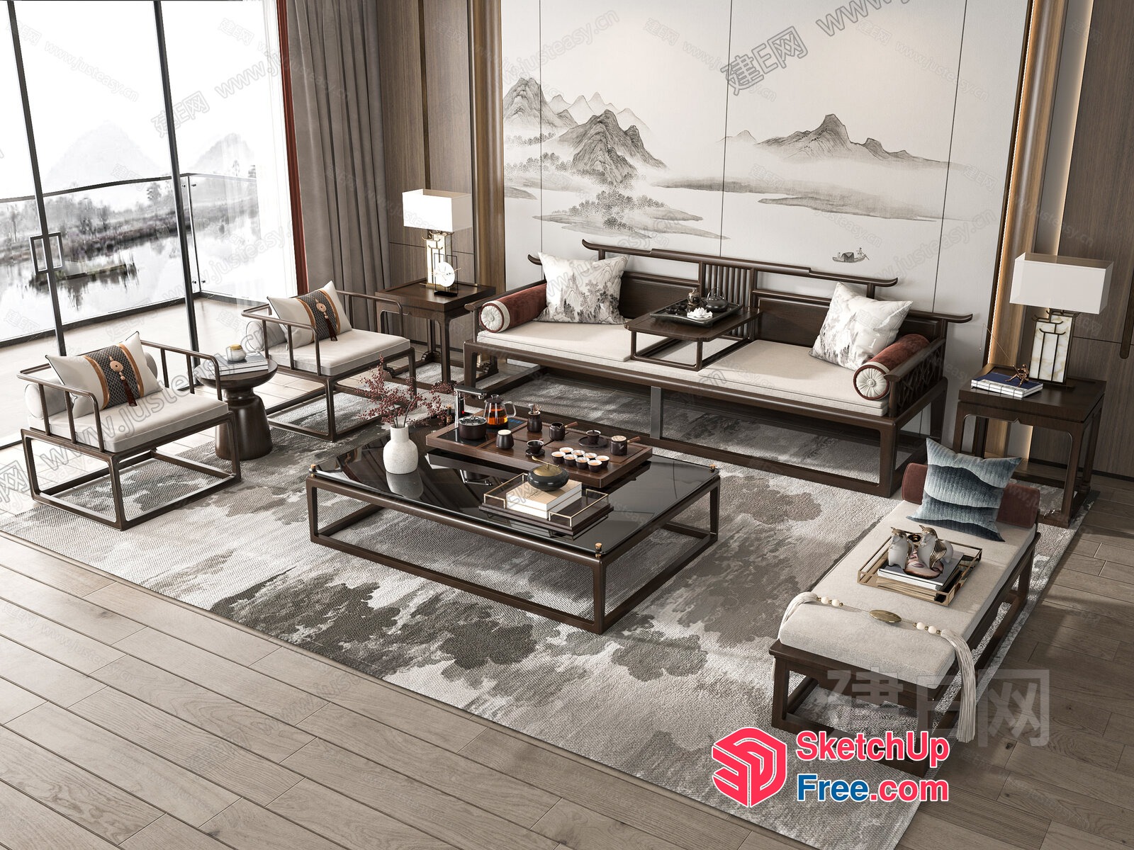 Elegant And Modern Living Room Design 3D SketchUp File