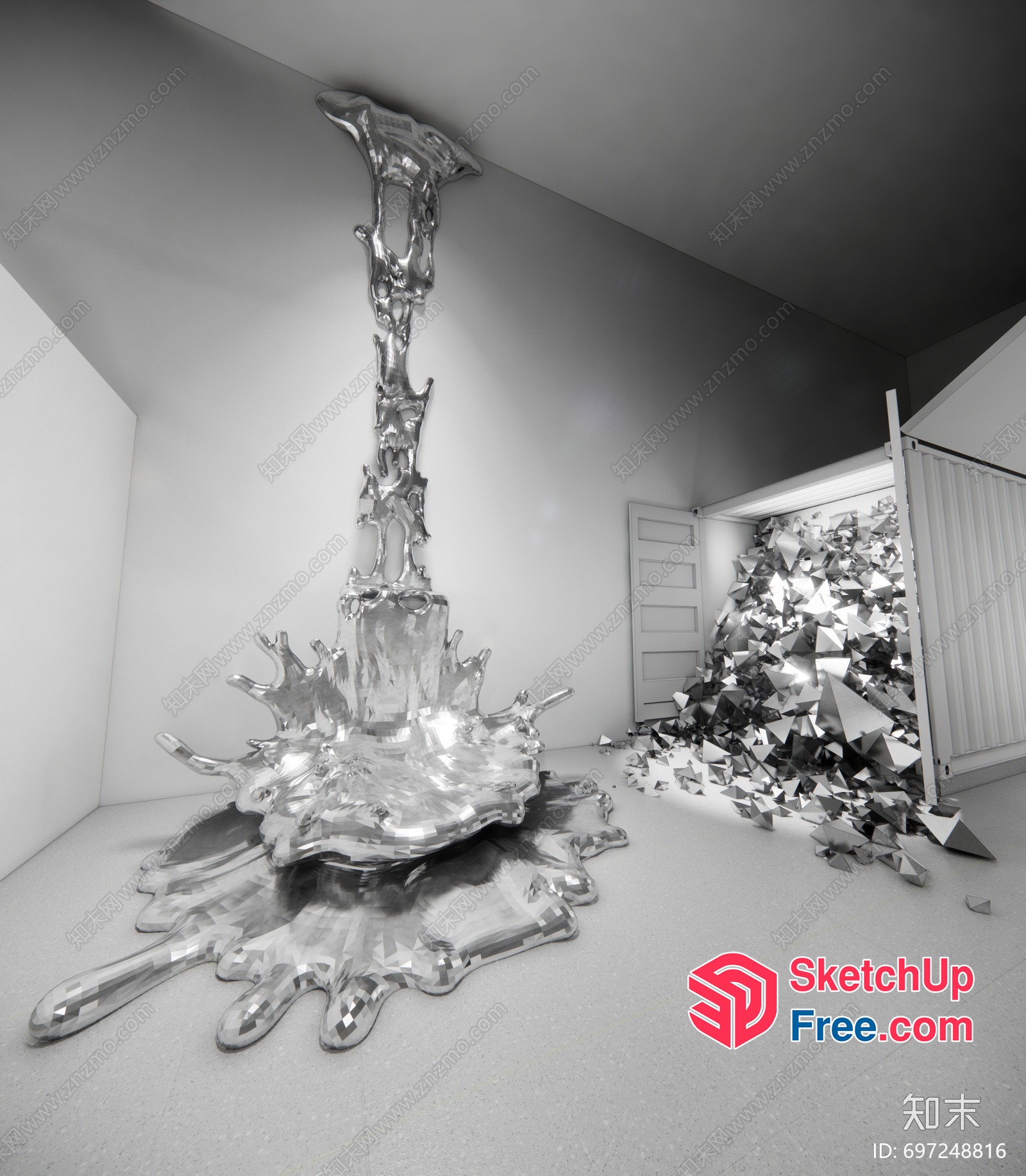 Sculptural Metal Art Installation 3D SketchUp File
