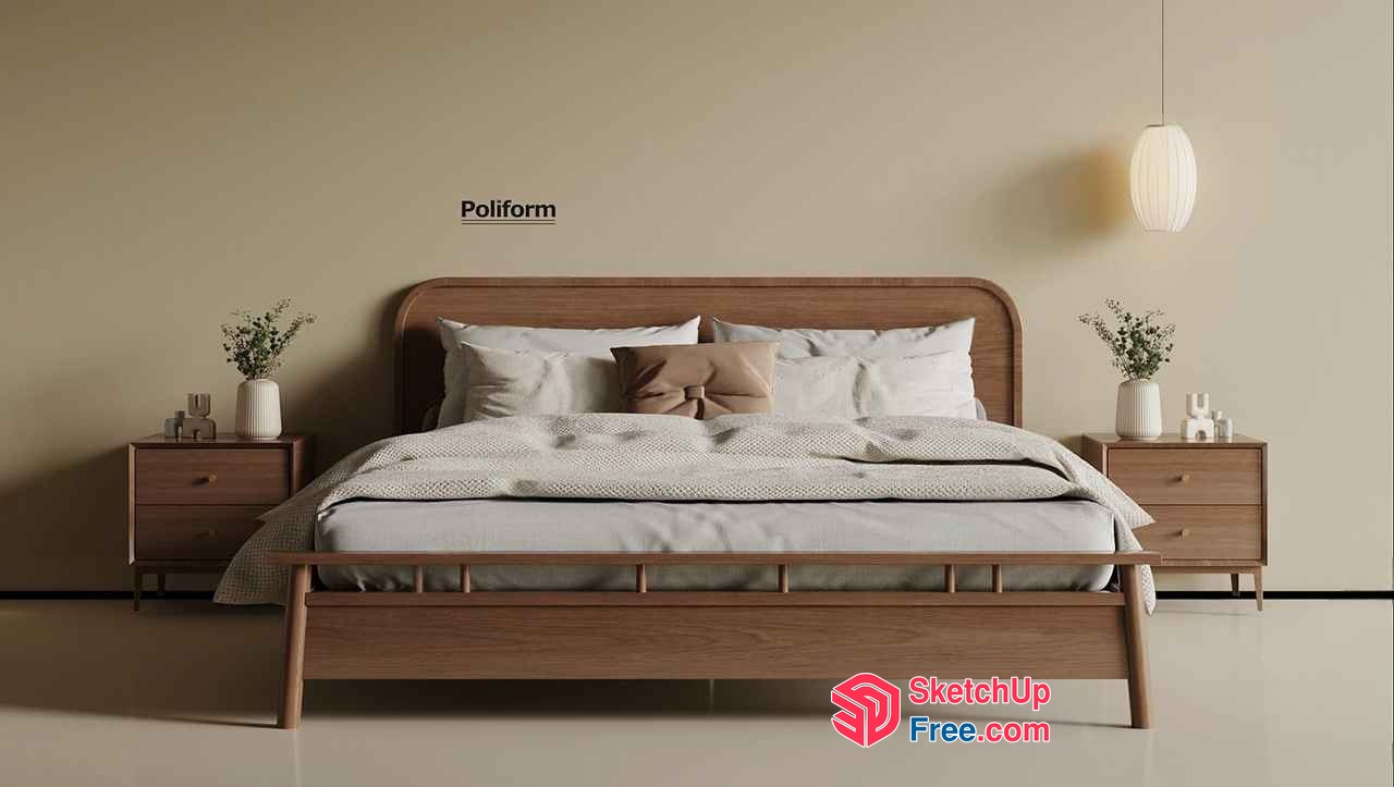 Poliform Minimalist Nordic Style Bedroom Furniture 3D SketchUp File