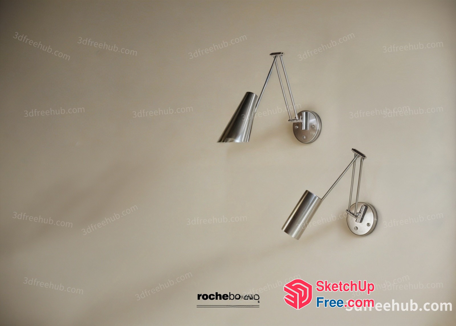 Industrial Style Silver Metal Sconces 3D SketchUp File