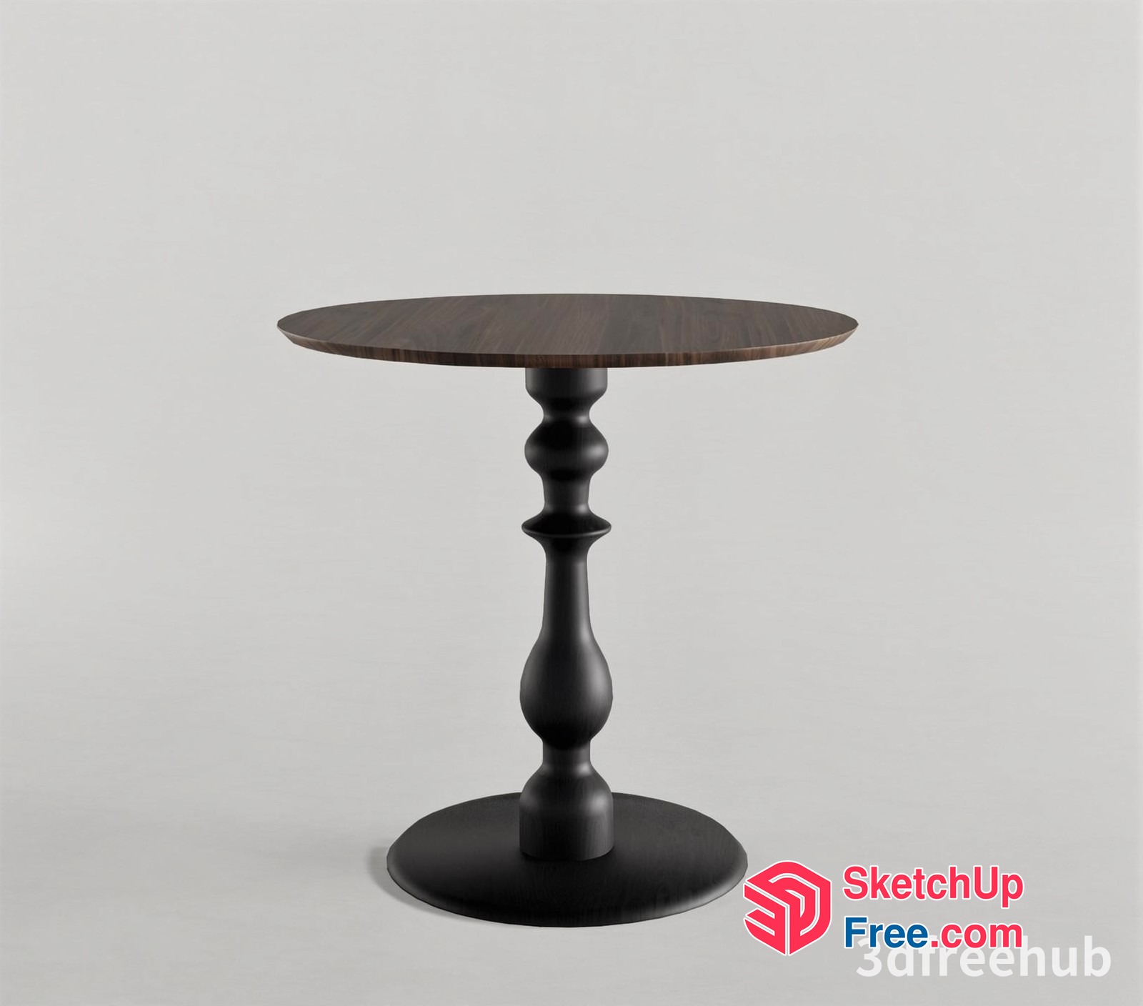 Small Round Table With Ornate Leg 3D SketchUp File