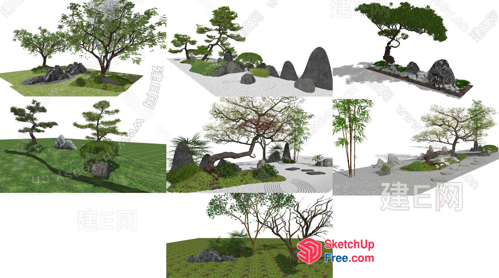 Serene Japanese Garden Landscape 3D SketchUp File